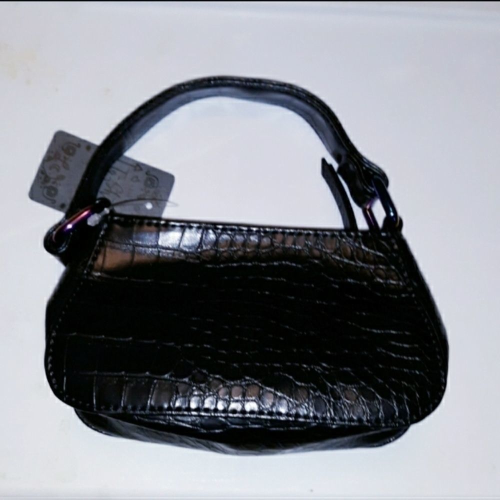 TSHIRT AND JEANS FAUX CROC MINI BAG